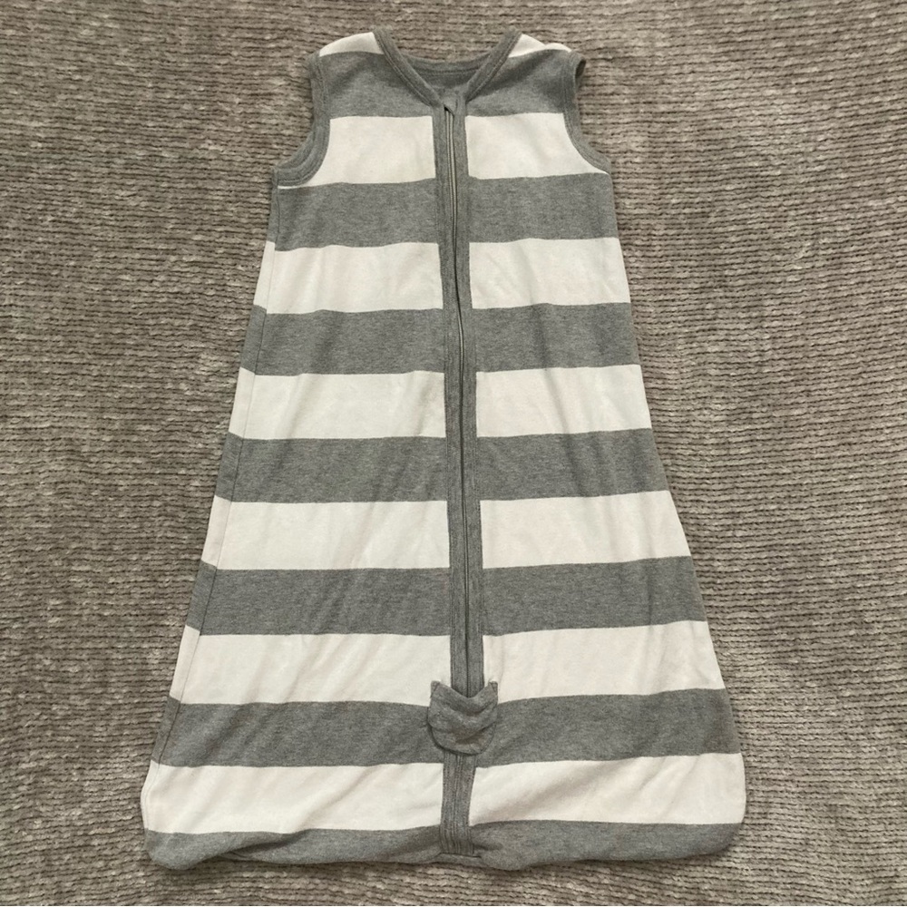 Burt’s Bees Beekeeper Wearable Blanket Sleep‎ Sack Gray Stripe Size Small 0-6M